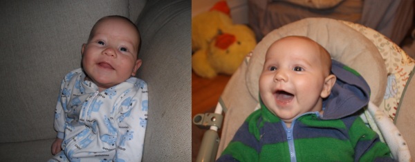 My boys, giving mom some amazing smiles! (Oee on the left, Wossy on the right)